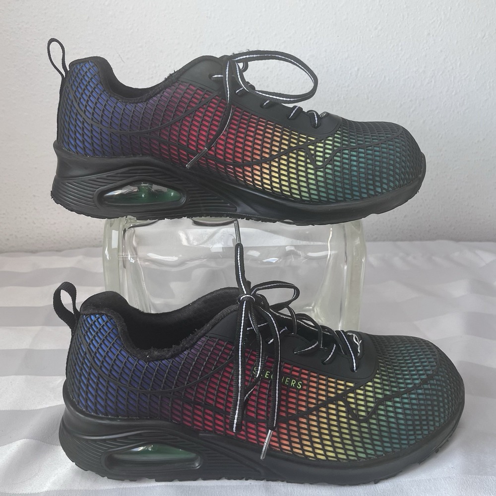 Skechers Uno SR Jhansi Womens Size 9 Black Blue Composite Safety Toe Shoes